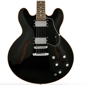 SX 335 Style Semi-Hollow Electric Guitar - Black