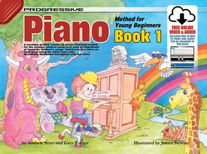 Progressive Piano Book 1 for Young Beginners Book/Online Video & Audio Book