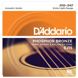 D'Addario Acoustic Strings Phosphor Bronze - Extra Light Gauge 10 - 47