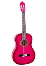 Valencia 1/2 Size Nylon String Guitar - Pink Sunburst